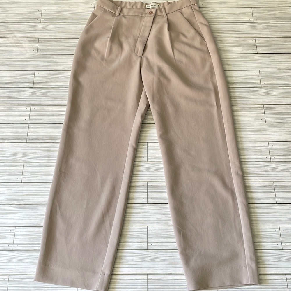 Abercrombie & Fitch tailored tapered pants in beige/cream size 10